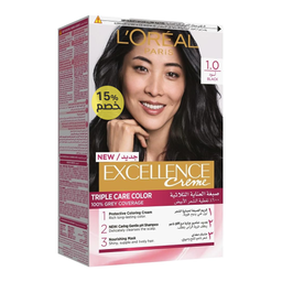 لوريال اكسيلنس صبغة خصم 15% - Loreal Excellence Color Discount 15% (48ml, اسود 0-1)