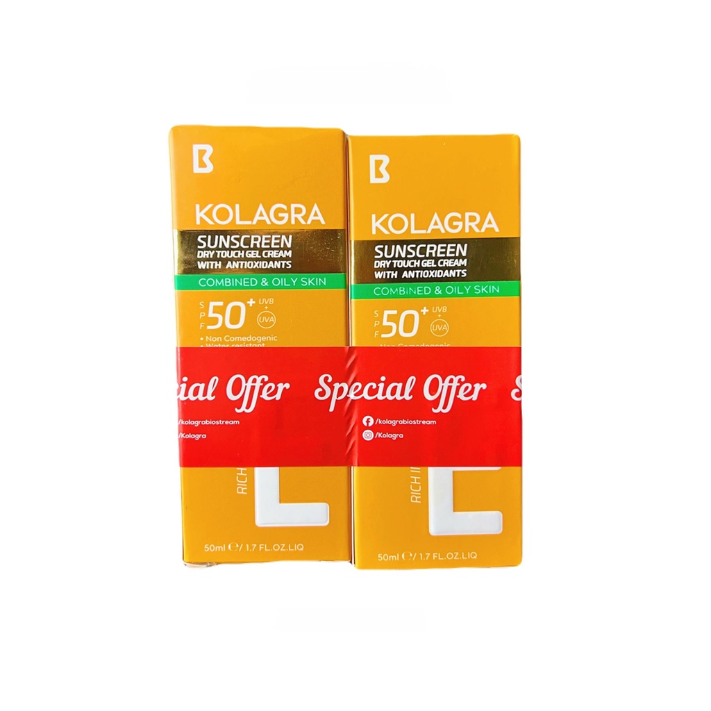 كولاجرا صن سكرين جل كريم عرض 1+1 - Kolagra Sunscreen Gel Cream Offer 1+1