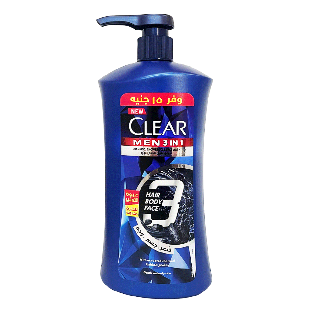 كلير شامبو 3×1 فحم منشط وفر 15جنية - Clear Shampoo 3×1 Activated Charcoal Offer 15EGP