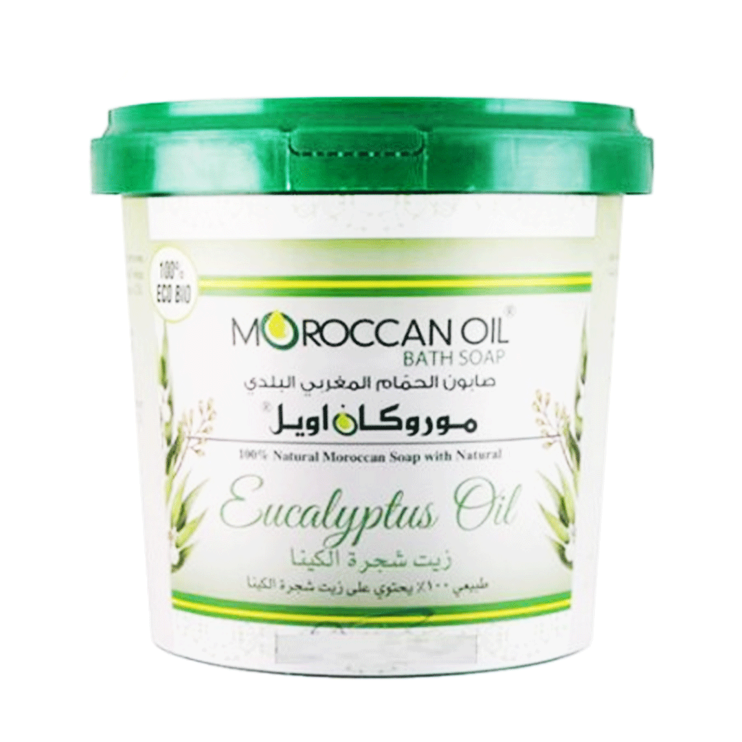 موروكان اويل صابون مغربى بزيت شجرة الكينا + ليفة - Moroccan Oil Bath Soup Eucalyptus Oil + Leaf