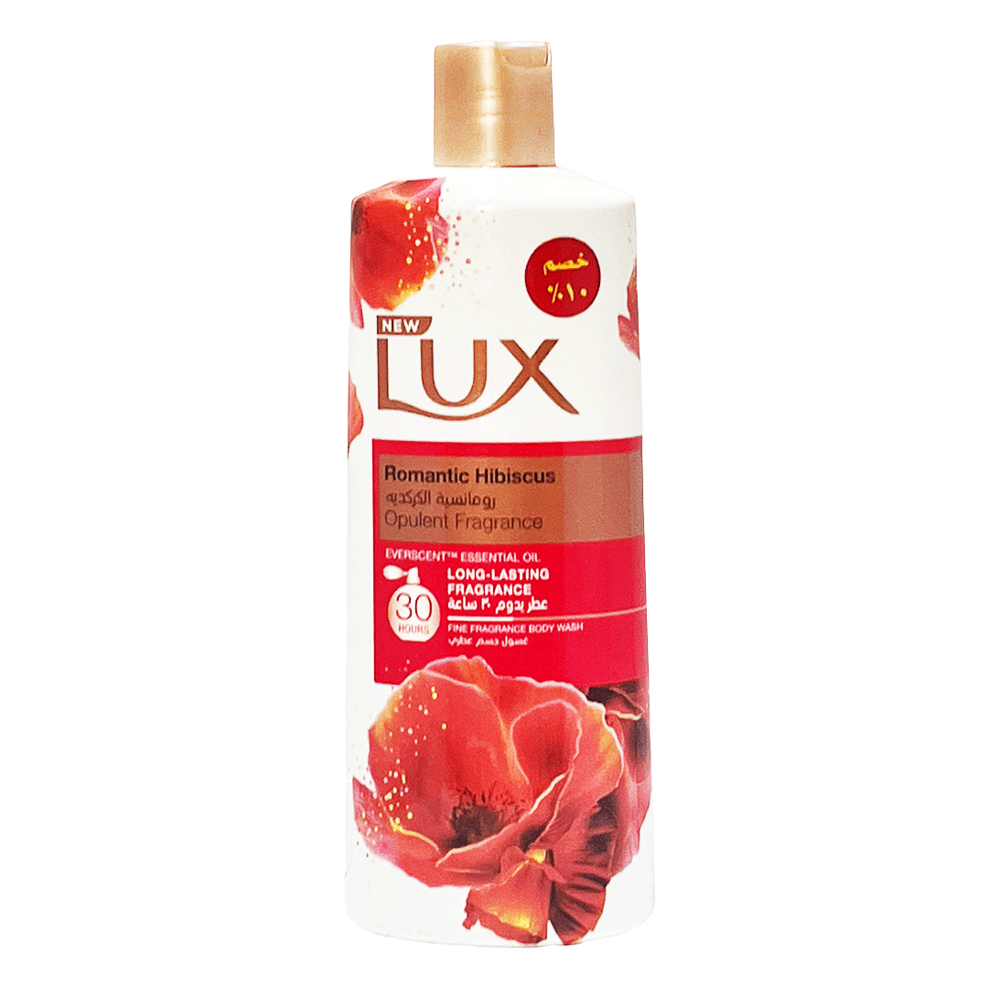 لوكس شاور رومانسية الكركدية خصم 10% - Lux Shower Romantic Hibiscus Offer 10%