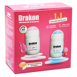 دراكون رول اون لولى بوب كاندى &amp; بينك بابل - Drakon Roll On Lollipop Candy &amp; Pink Bubble 1+1