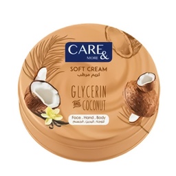 [6222042300144] كير اند مور كريم جليسرين - Care&amp;More Glycerin Cream (75ml, Coconut)