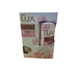 لوكس شاور - Lux Shower (Soft Rose, 250ml, +Loofah)