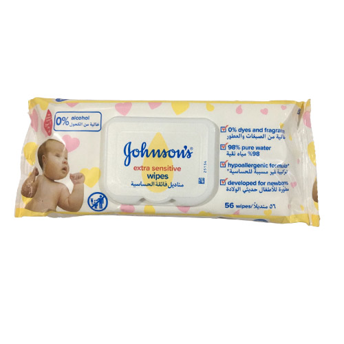 جونسون مناديل فائقة الحساسية - Johnson Wipes Extra Sensitive