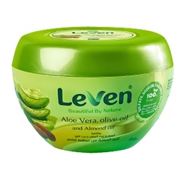 ليفين كريم شعر - Leven Hair Cream (صبار&amp;زيتون&amp;لوز, 150g)