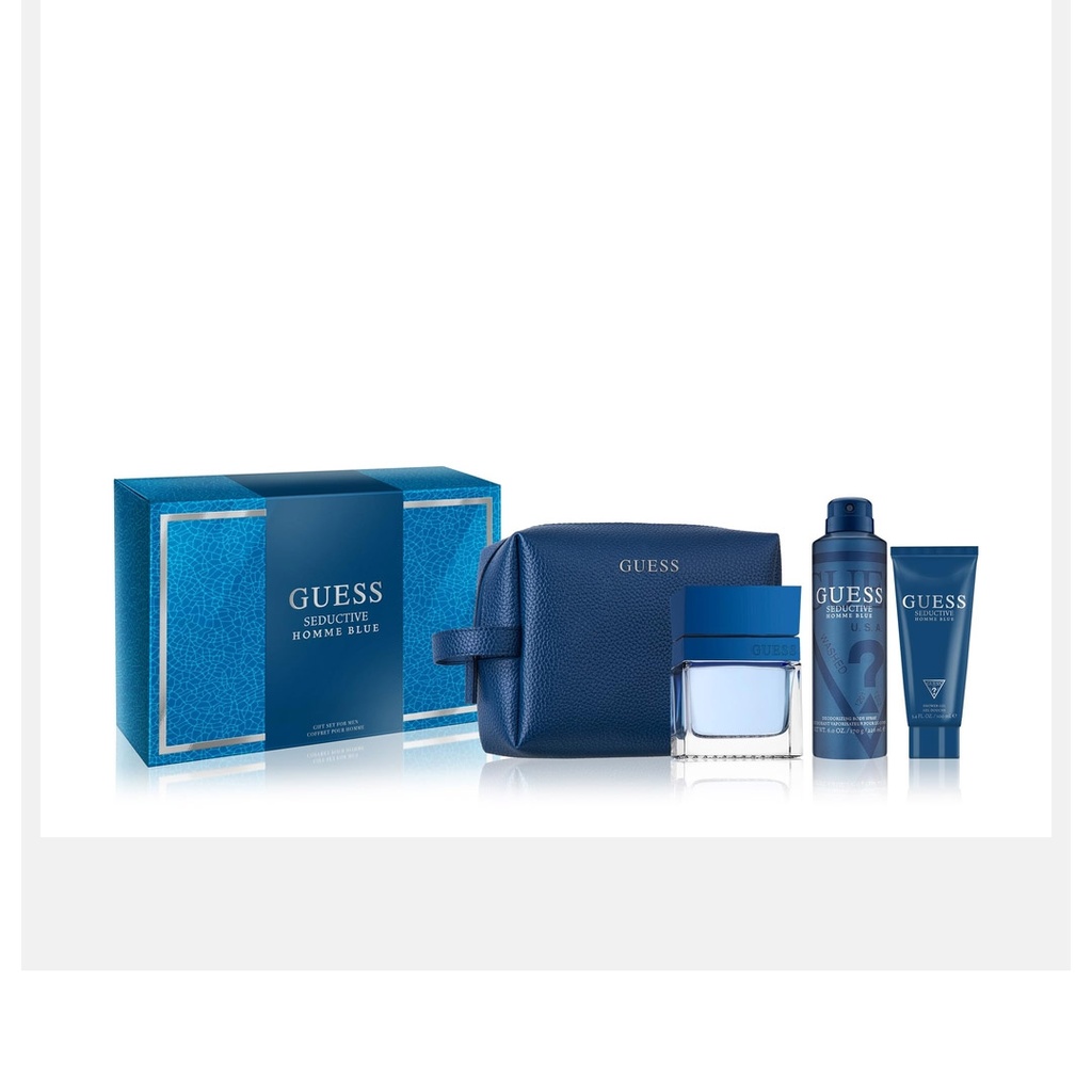 جيس سيدكتف بلو طقم شنطة - Guess Seductive Blue Set Bag EDT-M