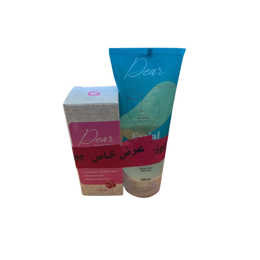 دير رول اون سويت كاندى +غسول للوجه 200مل عرض خاص - Dear Roll on Sweet Candy +Facial Cleanser 200ml Special Offer