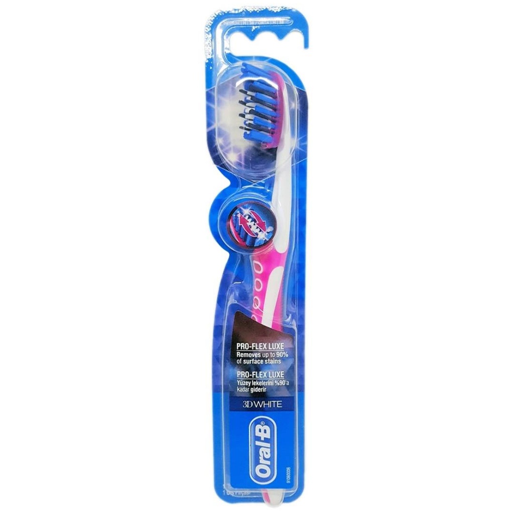 اورال بى فرشاة برو فليكس لوكس ثرى دى وايت - Oral-B Brush Pro Flex Luxe 3D White