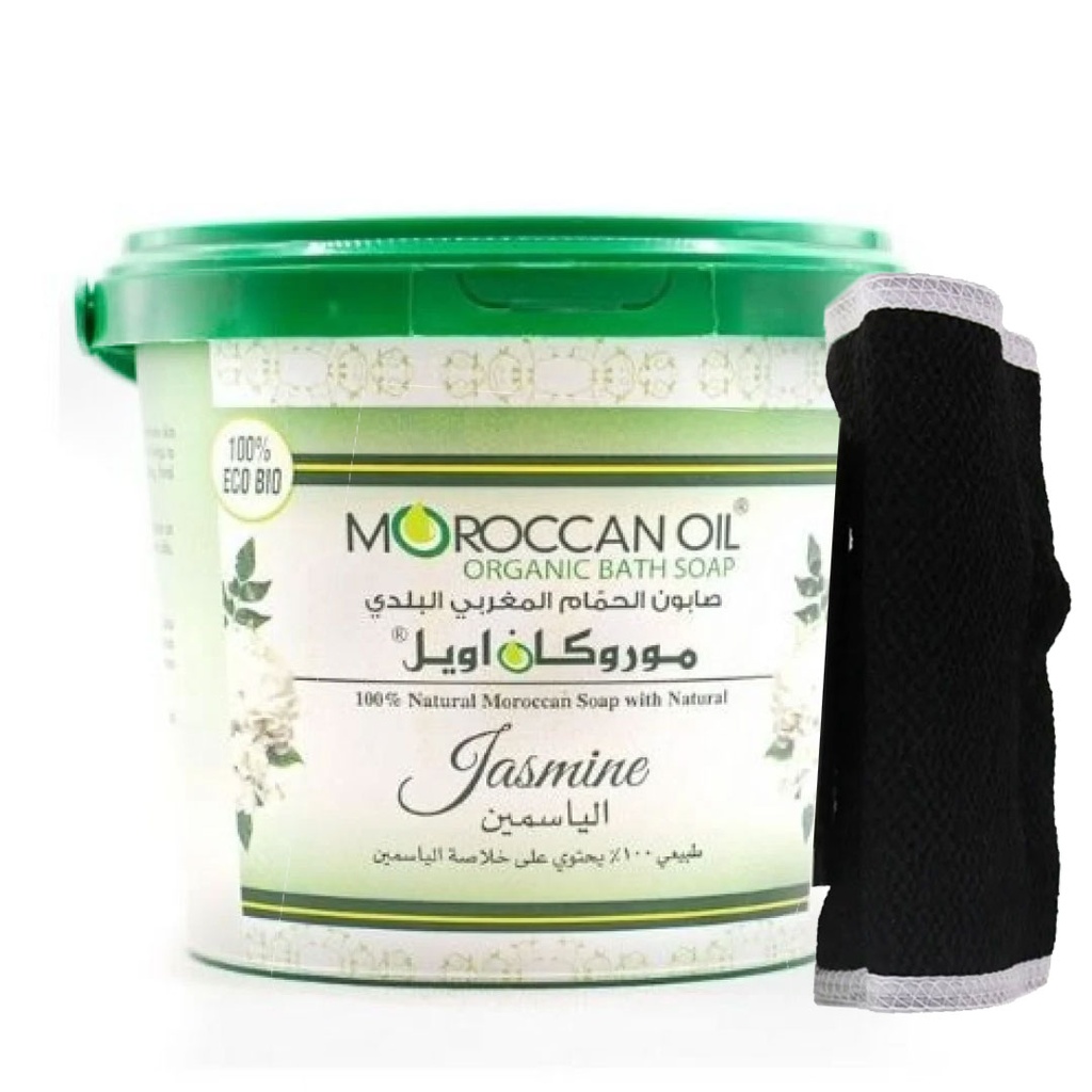 موروكان اويل صابون مغربى ياسمين +ليفة - Moroccan Oil Bath Soup Jasmine +Leaf