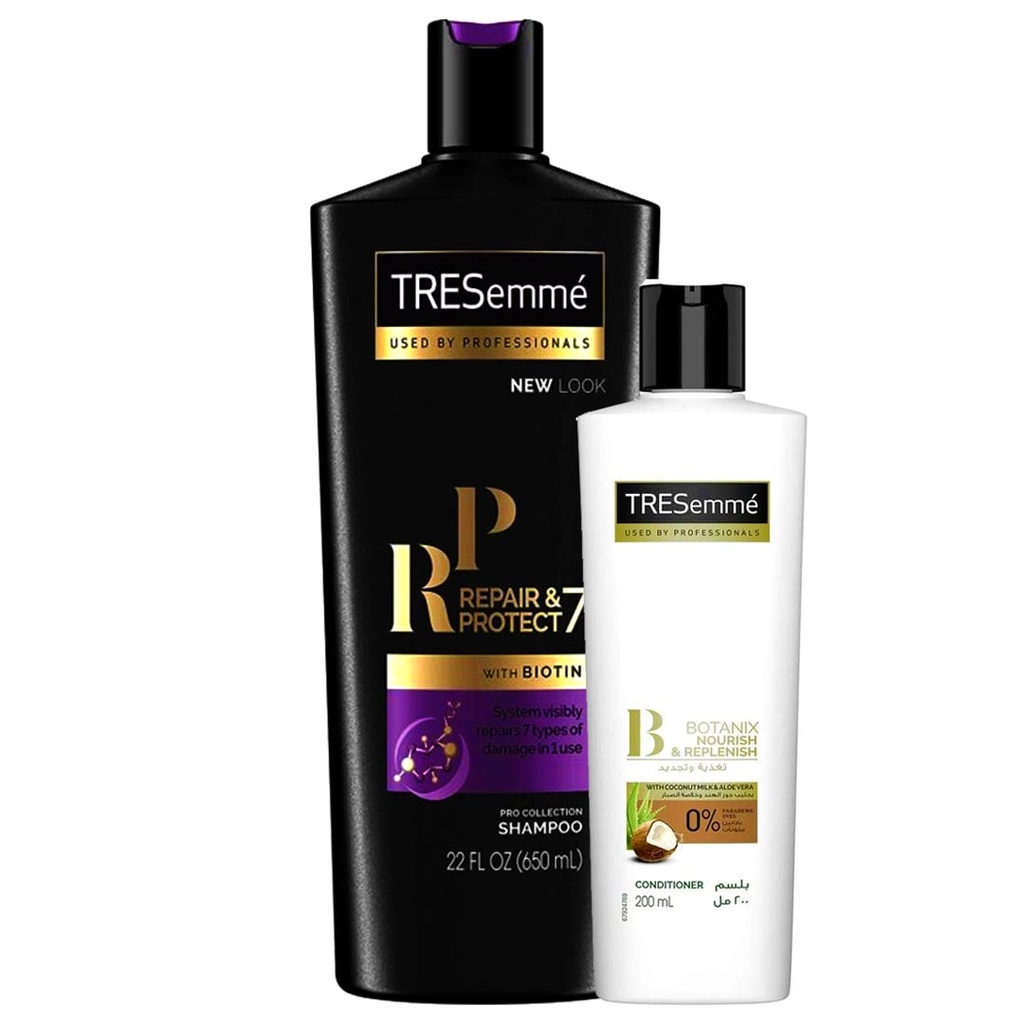 تريسمى شامبو بيوتين + بلسم جوز هند و صبار - TRESemme Shampoo Biotin + Conditioner Coconut &amp; Aloe Vera