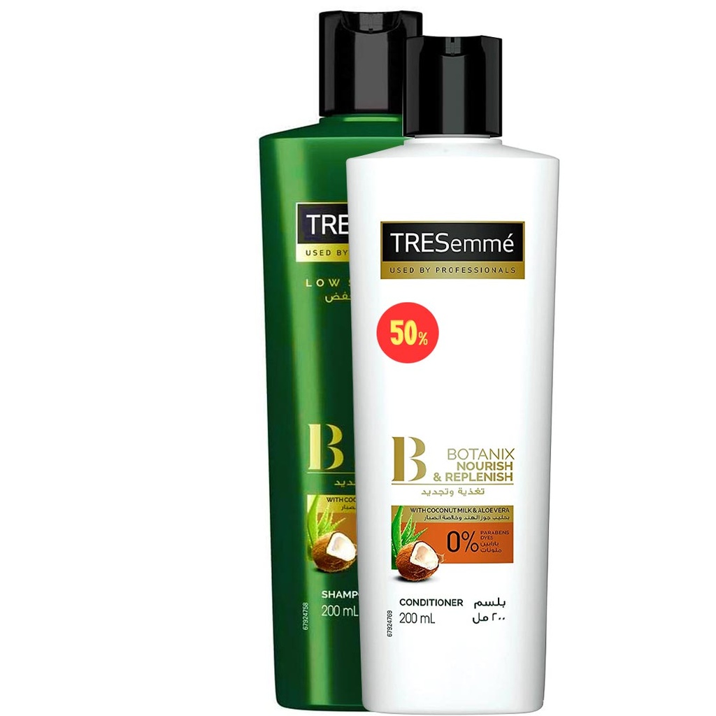 تريسمى شامبو و بلسم جوز هند و صبار خصم 50% - TRESemme Shampoo &amp; Conditioner Coconut &amp; Aloe Vera Offer 50%