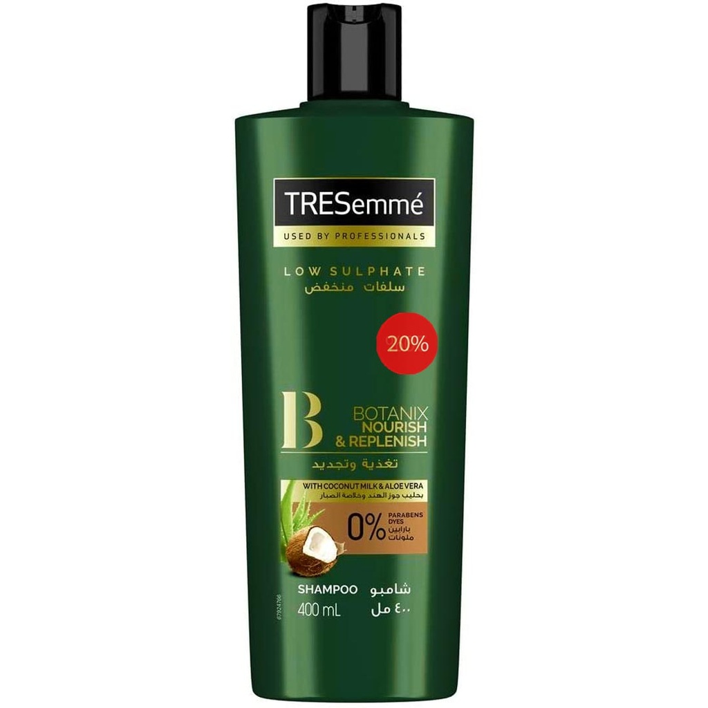 تريسمى شامبو جوز هند و صبار خصم 20% - TRESemme Shampoo Coconut &amp; Aloe Vera Offer 20%