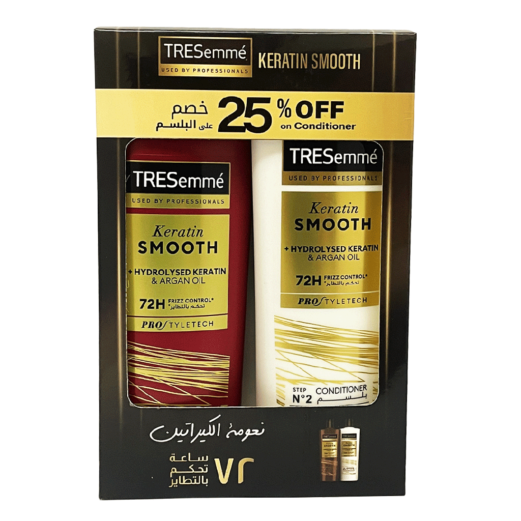 تريسمى شامبو و بلسم ارجان و كيراتين خصم 25% - TRESemme Shampoo &amp; Conditioner Argan Oil &amp; Keratin Offer 25%