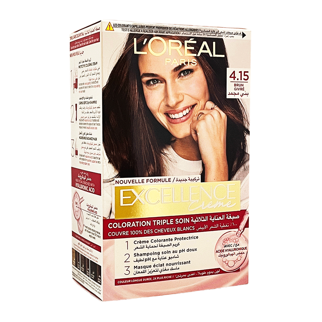 لوريال صبغة اكسيلنس 15-4 بنى مجمد - Loreal Color Excellence 4-15 Frosted Brown Offer 15%