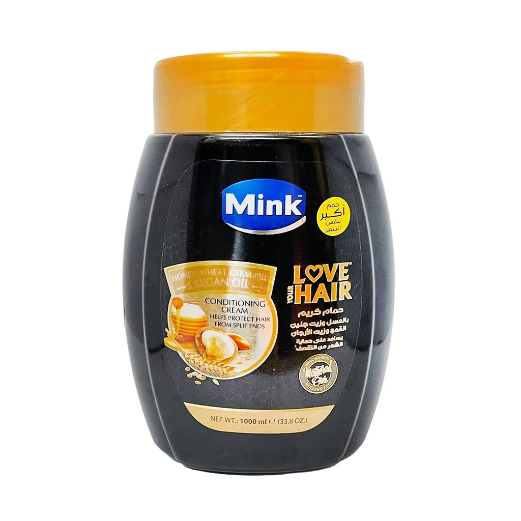مينك حمام كريم عسل (حجم اكبر) - Mink Hair Mask Honey (1L)