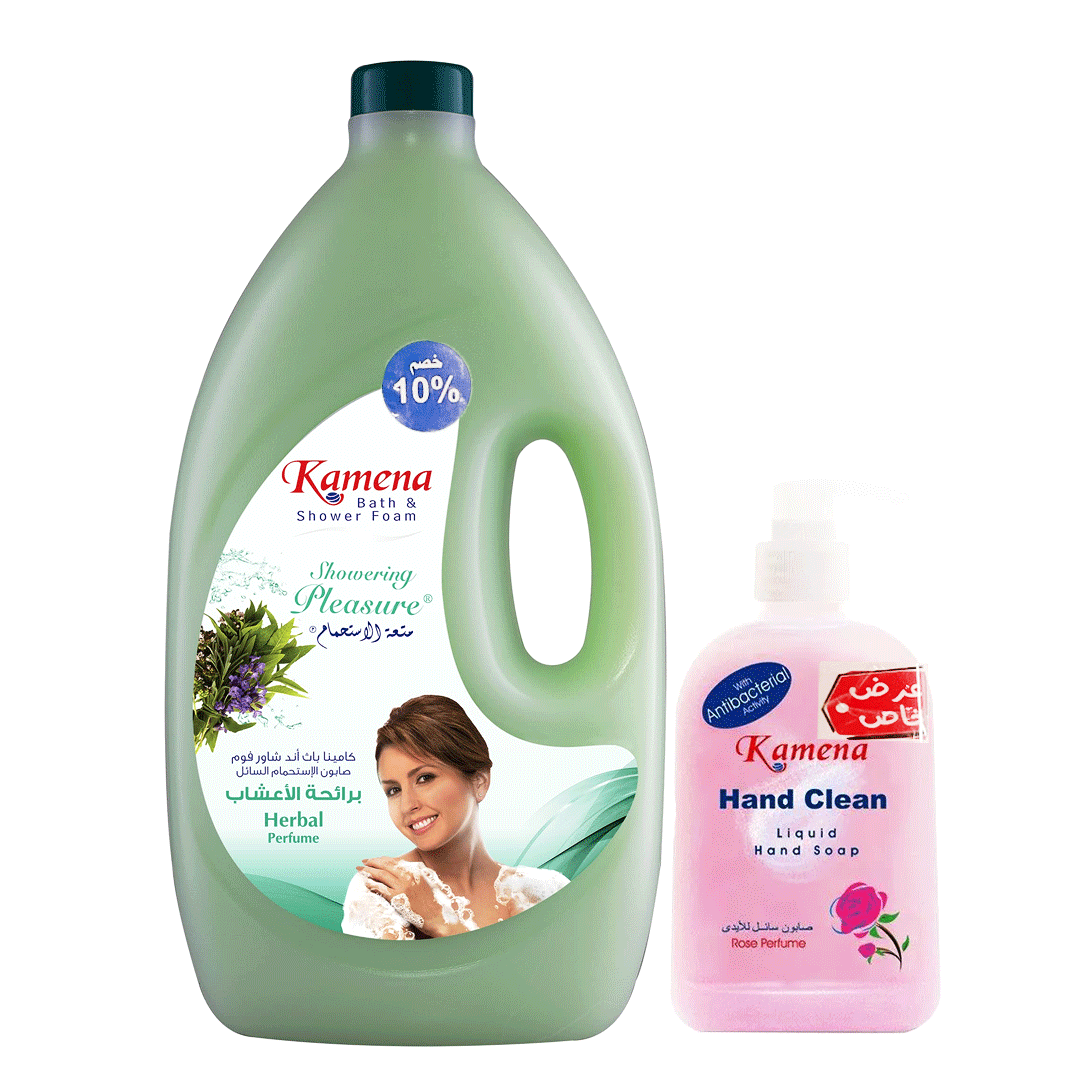 كامينا شاور اعشاب + هاند ووش خصم 10% - Kamena Shower Herbal + Hand Wash Offer 10% (3.3L+250ml)