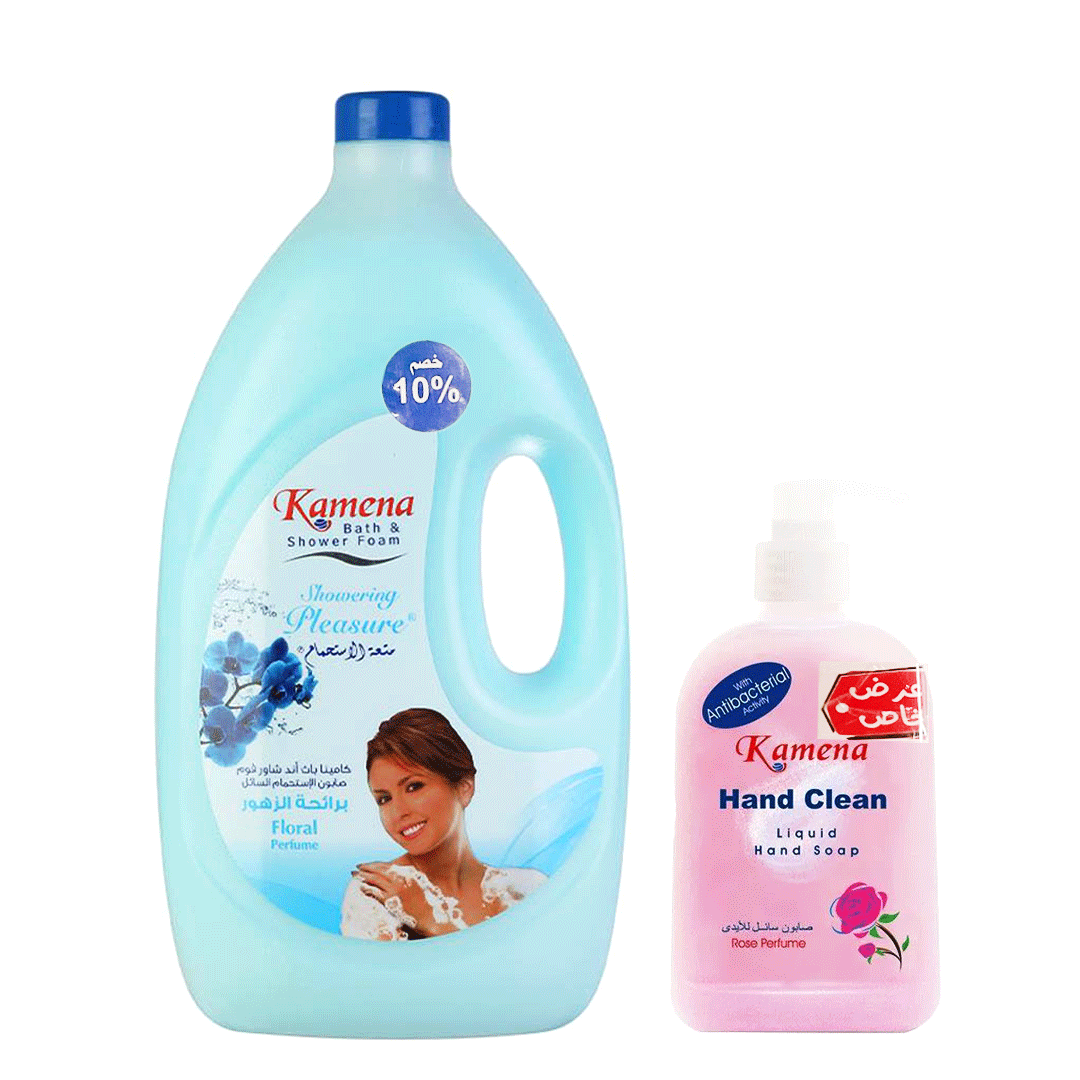 كامينا شاور زهور + هاند ووش خصم 10% - Kamena Shower Floral + Hand Wash Offer 10% (3.3L+250ml)