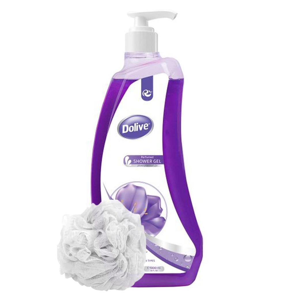 [6223005721709] دوليف شاور - Dolive shower (1L, Royal Fragrance, +Loofah)