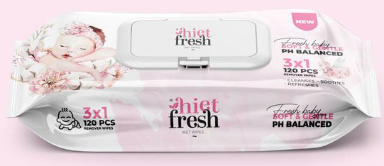 [بيبى] هايت فريش مناديل -  Hiet fresh Wipes (without, 120PC, Rose)