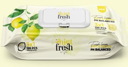 [ليمون] هايت فريش مناديل -  Hiet fresh Wipes (without, 120PC, Yellow)