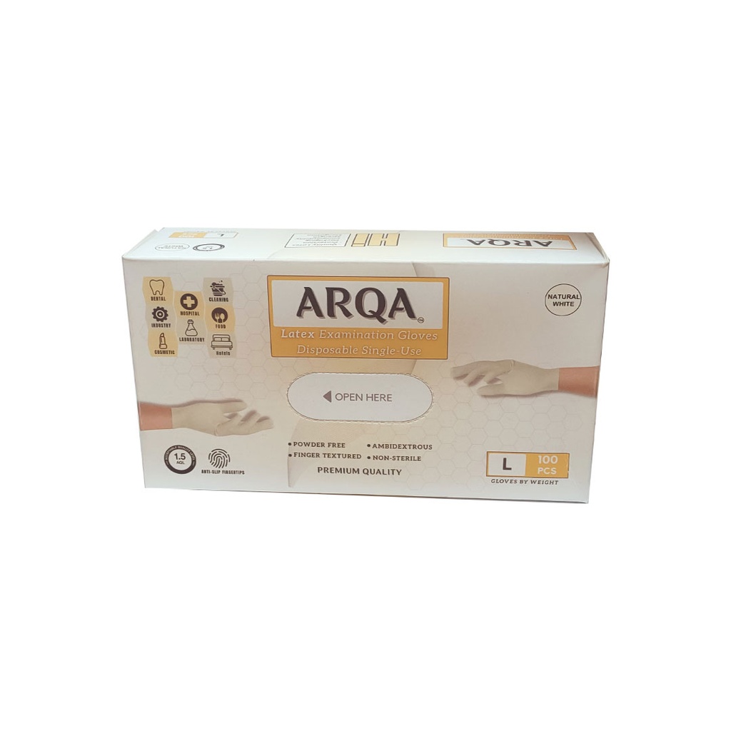اركا جوانتى لاتكس - Arqa Gloves Latex 100Psc (L)
