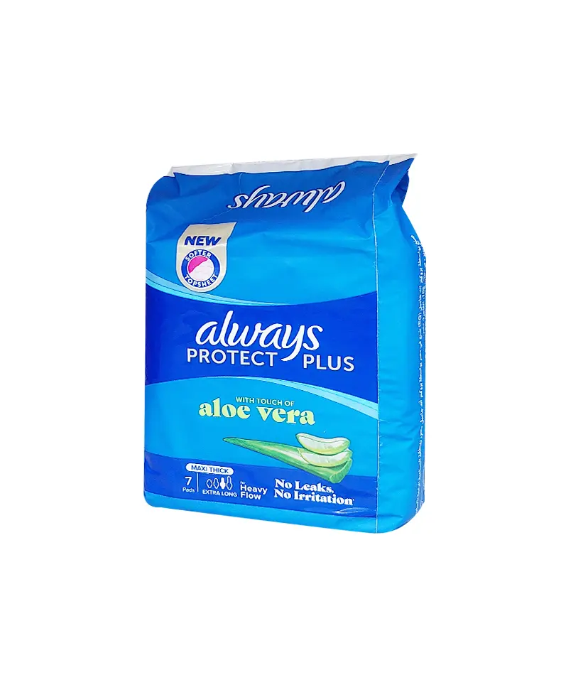 اولويز ماكسى سميكة بلمسة الالوفيرا - Always Maxi Thick With Touch of Aloe Vera (Extra Long, All Day, without, 7PC)