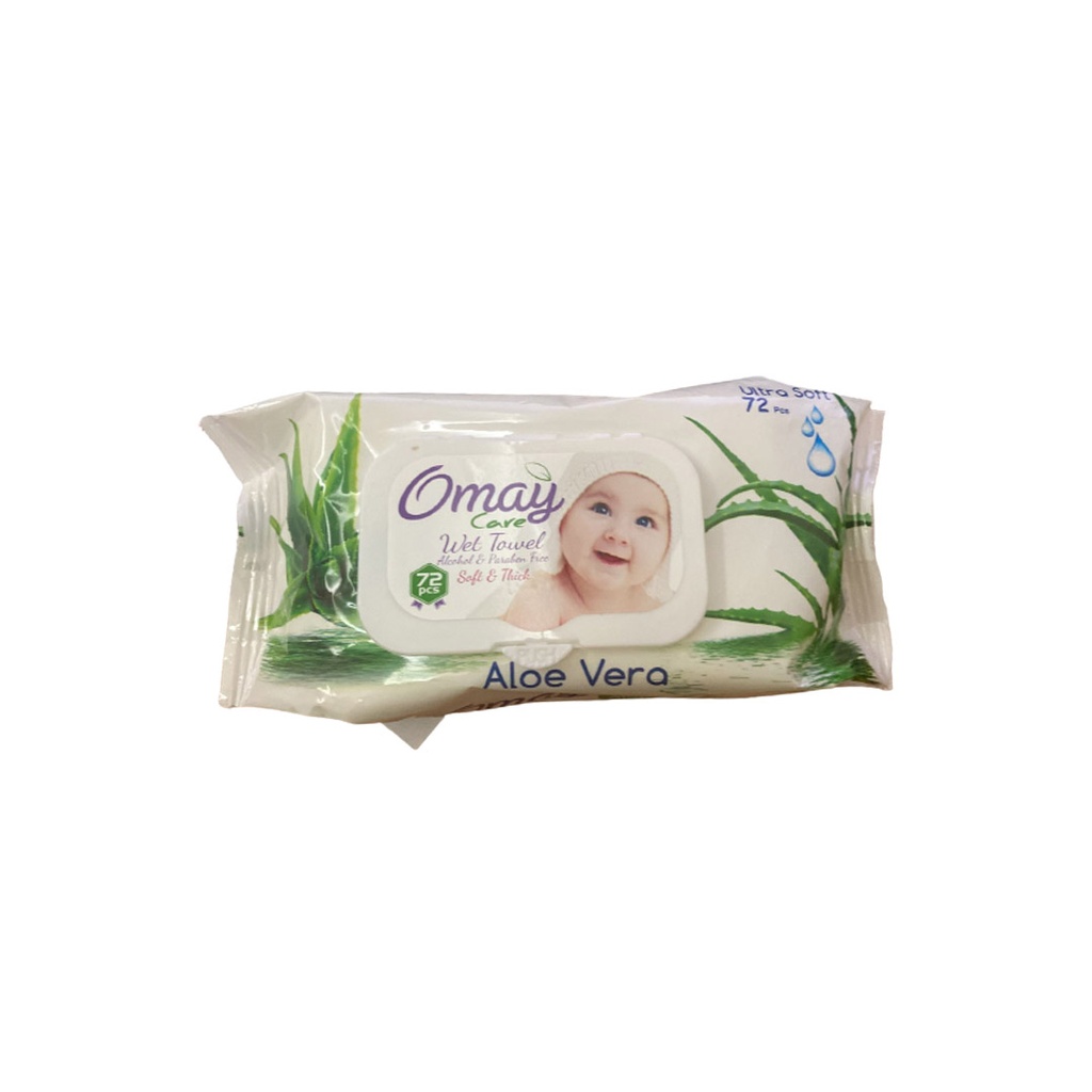 اوماى كير مناديل - Omay Care Wipes (Aleovera, 72PC)