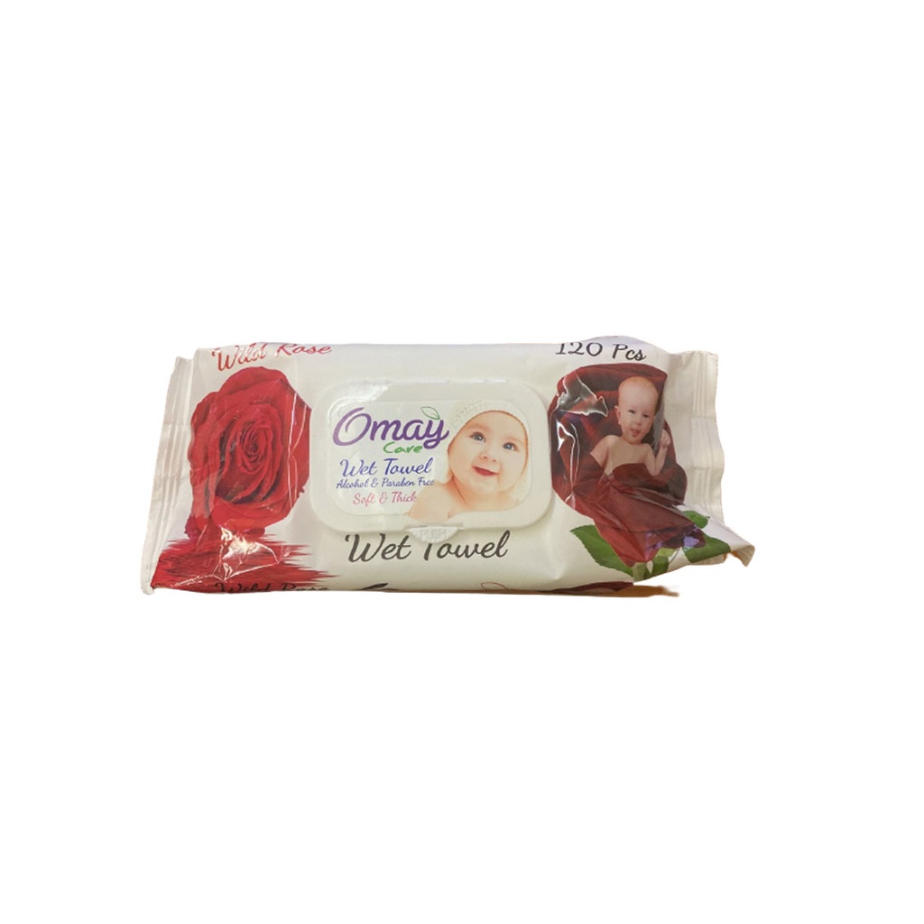 اوماى كير مناديل - Omay Care Wipes (Wild Rose, 120PC)