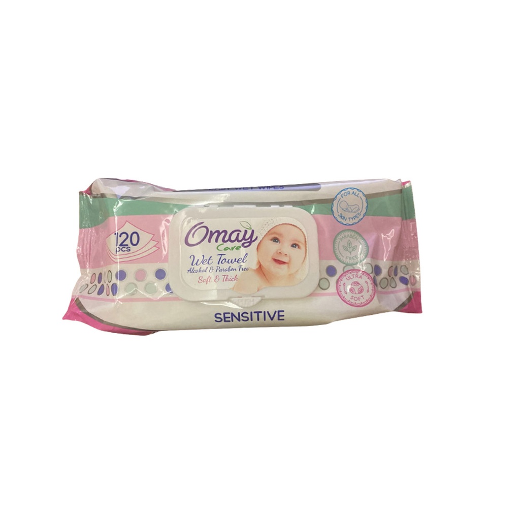 اوماى كير مناديل - Omay Care Wipes (Sensitive, 120PC)