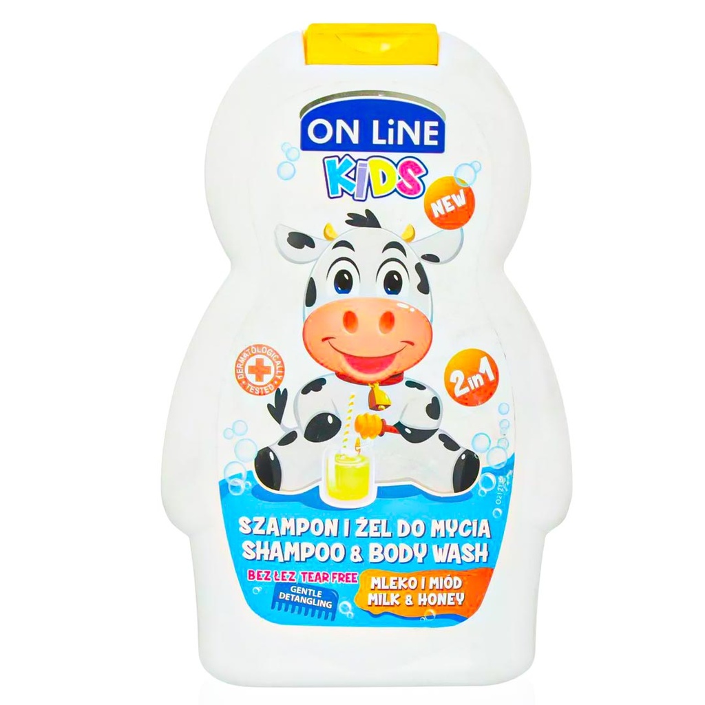 اون لاين شامبو&شاور - On line Shampoo&Body Wash (250ml, Milk&Honey)