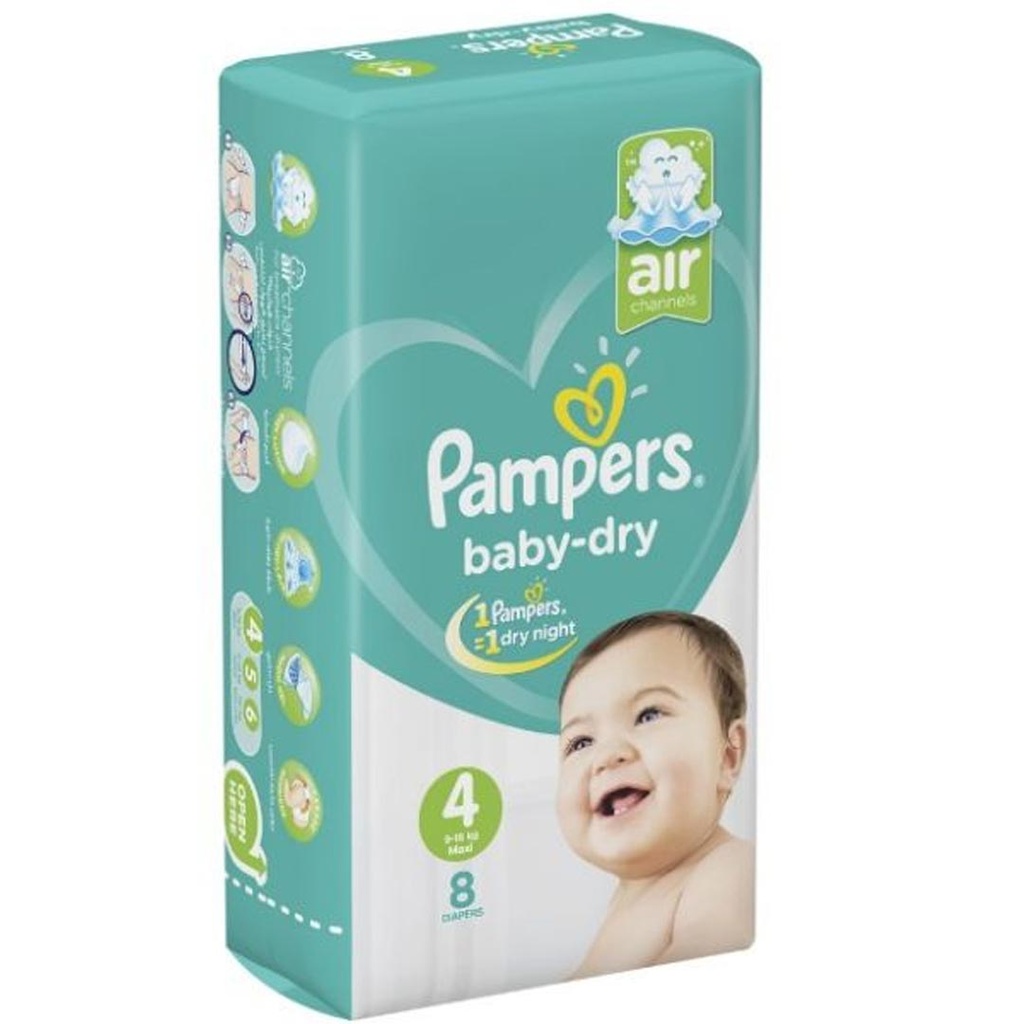 بامبرز حفاضات بيبى دراى - Pampers Diaper Baby-Dry (8PC, 4)