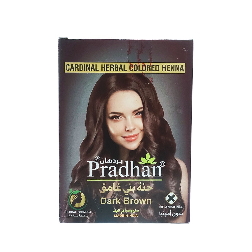 بردهان حناء بنى غامق - Pradhan Henna Dark Brown (60g)