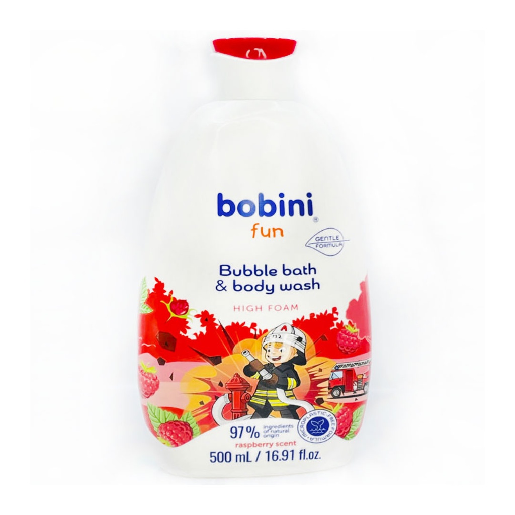 بوبينى شاور الفقاعات بالتوت - Bobini Bubble Bath Raspberry scent (500ml)