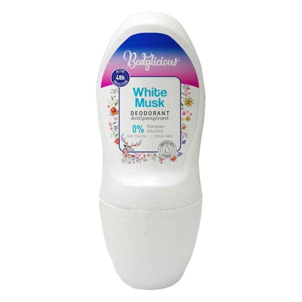 بودى ليشيوس رول اون - Bodylicious Roll On (50ml, White Musk)