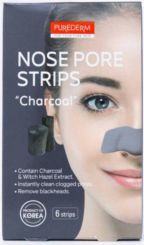 بيور دريم شرائح تنظيف الانف - Puredrem Nose Cleansing Strips (Charcoal, 6PC)