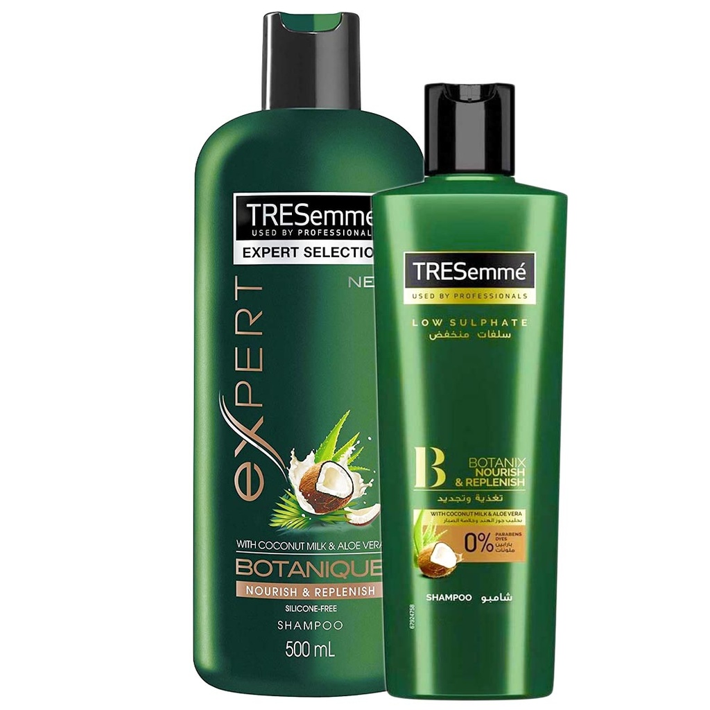 تريسمى شامبو بوتنيكس جوز هند و صبار 1+1 - TRESemme Shampoo Botanix Coconut & Aloe Vera 1+1  (500ml+200ml)