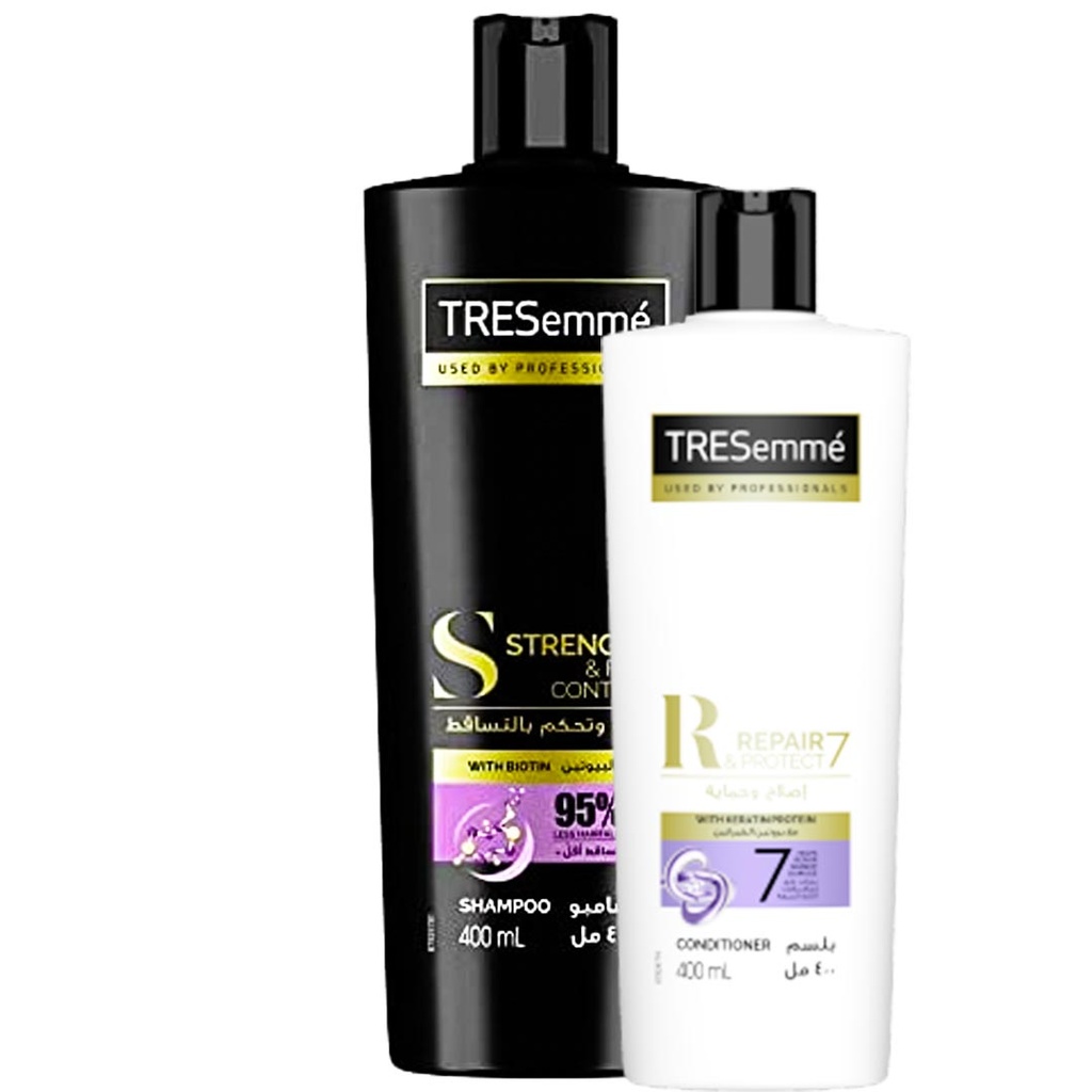 تريسمى شامبو بيوتين + بلسم بروتين الكيراتين - TRESemme Shampoo Biotin + Conditioner Protein Keratin (400ml+400ml)