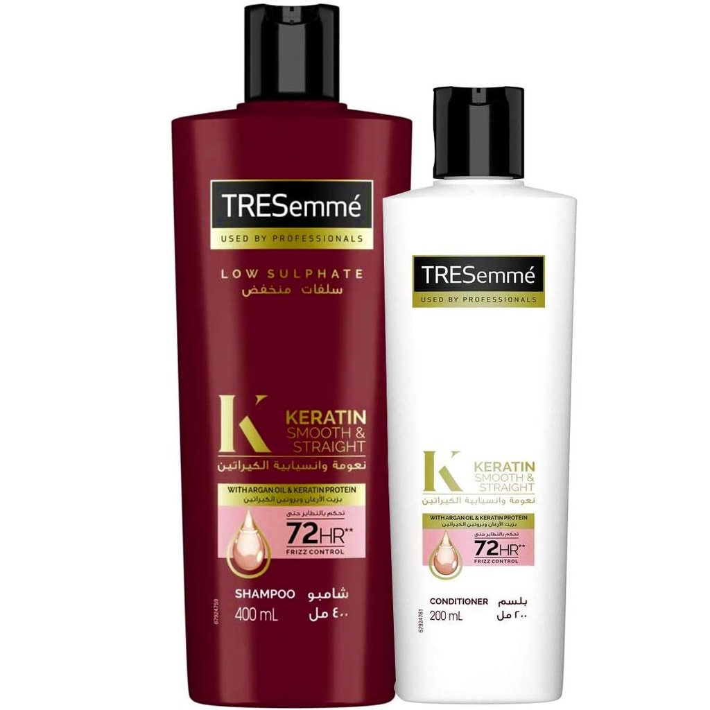 تريسمى شامبو و بلسم ارجان و بروتين الكيراتين - TRESemme Shampoo & Conditioner Argan Oil & Keratin Protein  (400ml+200ml)