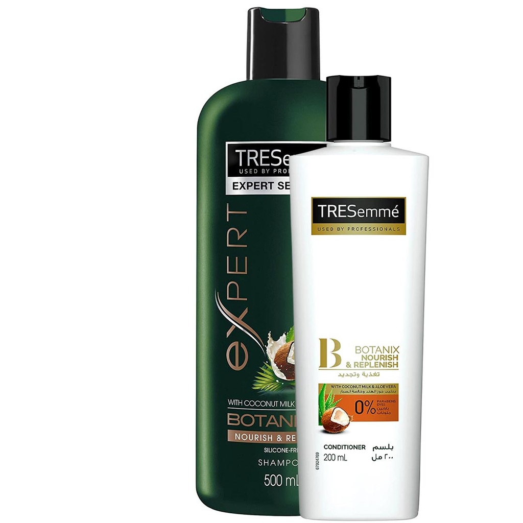 تريسمى شامبو و بلسم بوتنيكس جوز هند و صبار - TRESemme Shampoo & Conditioner Botanix Coconut & Aloe Vera (500ml+200ml)