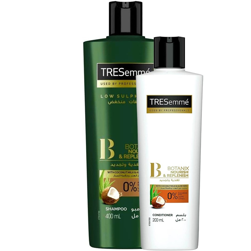 تريسمى شامبو و بلسم جوز هند و صبار - TRESemme Shampoo & Conditioner Coconut & Aloe Vera  (400ml+200ml)