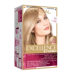 لوريال صبغة - Loreal Color (Excellence, 48ml, Very light gray blond 9-1, without)