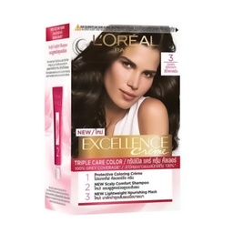 لوريال صبغة - Loreal Color (Excellence, 48ml, dark brown 3, without)