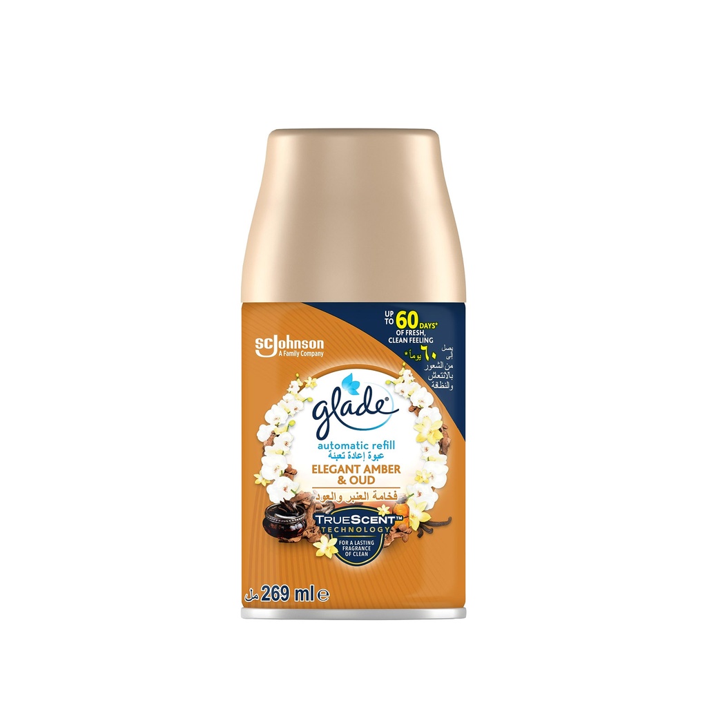 جليد ملطف جو غيار - Glade Air Freshener Spare (269ml, Elegant Amber&Oud)
