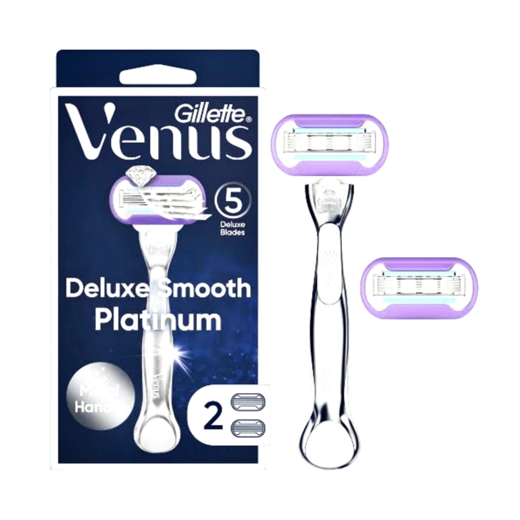 جيليت فينوس دلوكس سموث بلاتنيوم - Gillette Venus Deluxe Smooth Platinum (+2)