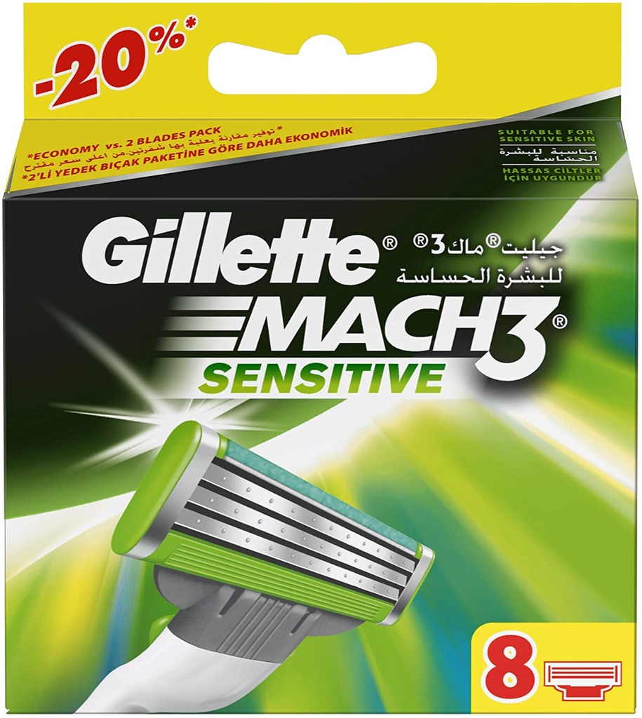 جيليت ماك3 - Gillette Mach3 (A spare part, Sensitive, 8PC)