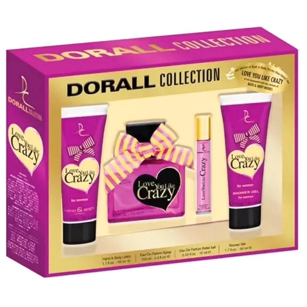 دورال لاف يو لايك كريزى طقم - Dorall Love You Like Crazy Set EDT-W (100ml+10ml+50ml+50ml)