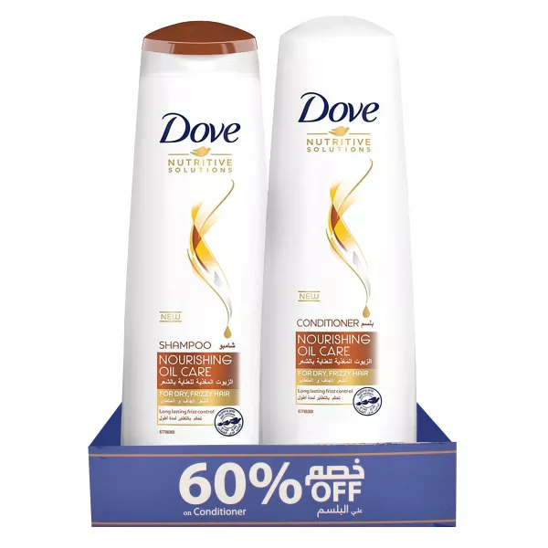 دوف شامبو - Dove Shampoo (400ml, Oil Care, + conditioner 60%)
