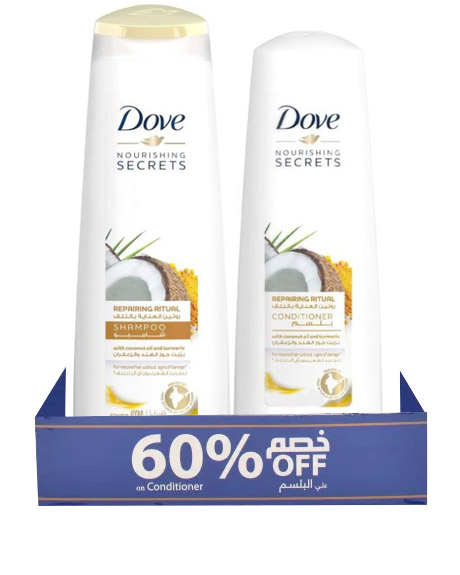 دوف شامبو - Dove Shampoo (400ml, Repairing Ritual, + conditioner 60%)
