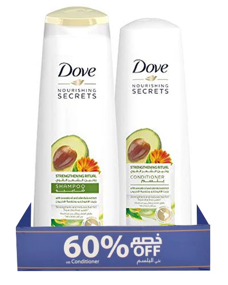 دوف شامبو - Dove Shampoo (400ml, Strevgthening Ritual, + conditioner 60%)
